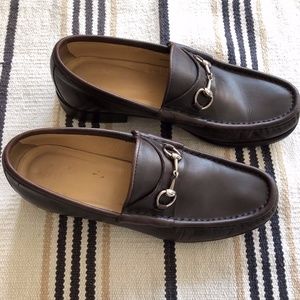 Vintage Gucci Brown Horsebit Loafers